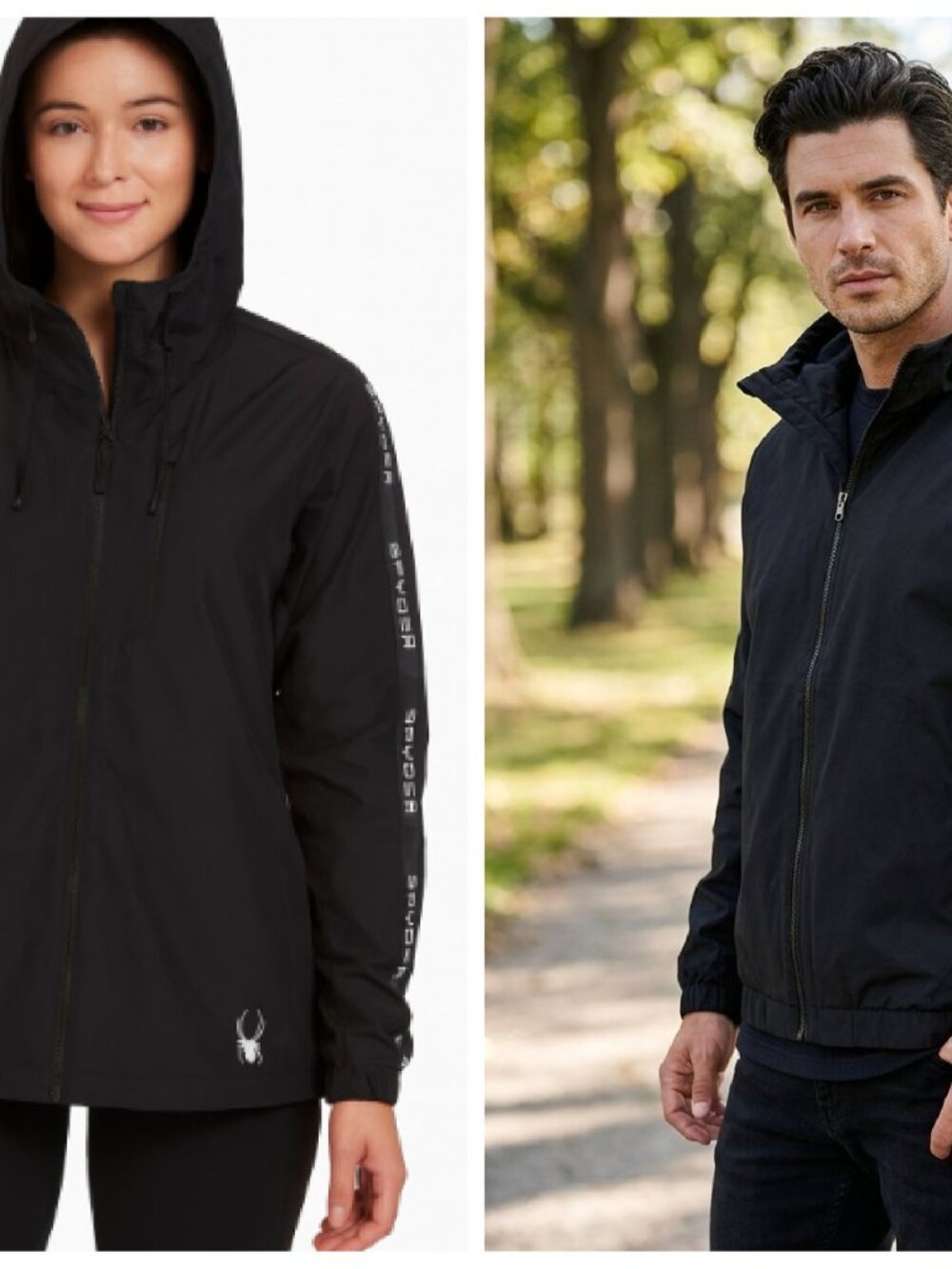 Spyder Lightweight Windbreaker Jacket Unisex Size Large, Black (Imperfect)